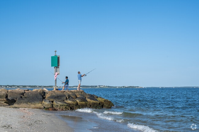 Catch stripers from the jetty at Dowses Beach in Osterville.