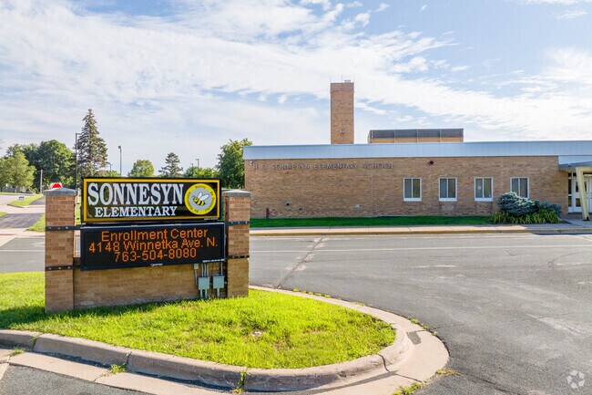 Sonnesyn Elementary in New Hope has a diverse student body with 70% minority enrollment.