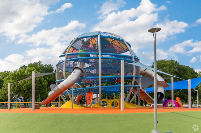 Families bond over outdoor adventures in playgrounds areas throughout Farmers Branch.