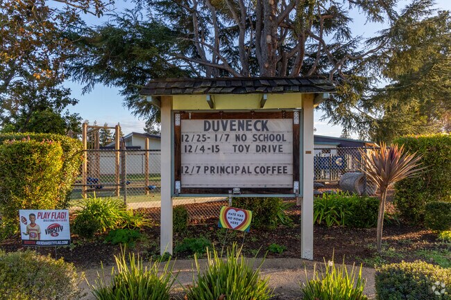 Duveneck Elementary School challenges and encourages children to learn in Palo Alto.