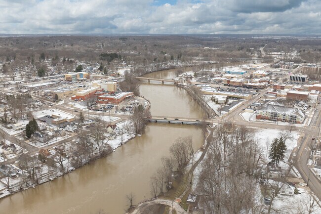 The St. Joseph River runs along the edges of downtown Niles and runs down into South Bend, IN.