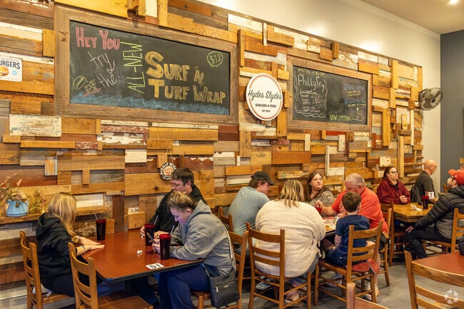 Hydes Slydes serves local favorites and classic comfort food near Mission Park.