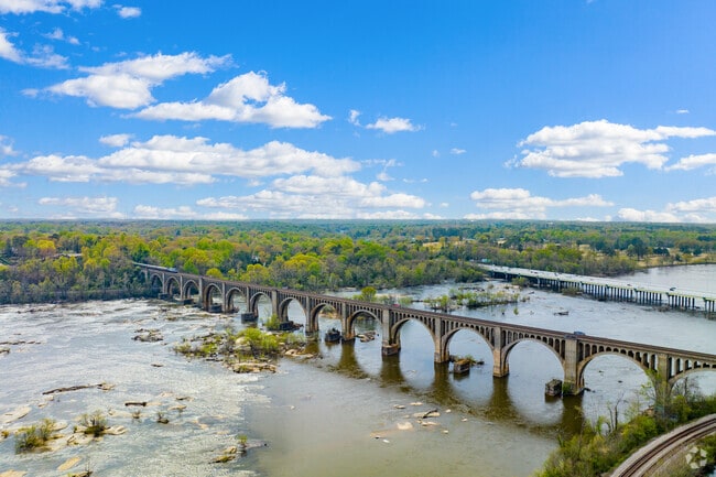 Catch The Train Crossing the James River Over The ACL/RF&P Railroad Bridge.