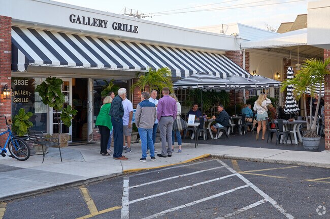Gallery Grille is a popular restaurant with outdoor seating in Tequesta.