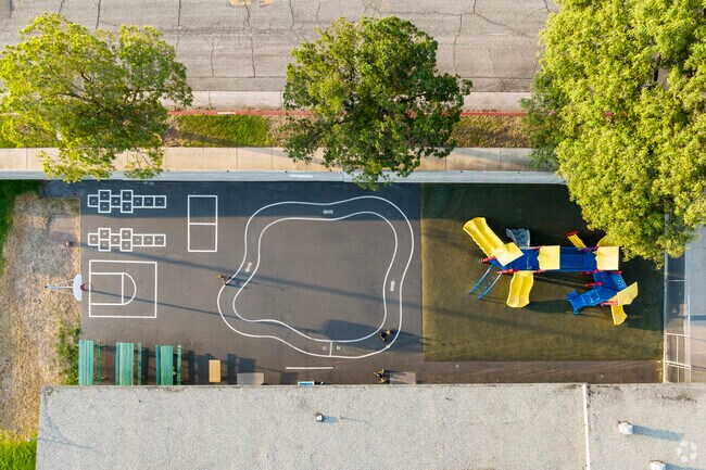 The playground at Belvedere Elementary is popular among its young students.