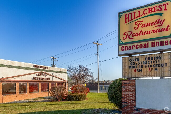 Hillcrest Family Restaurant, a family-owned business, serves American fare & is open daily.