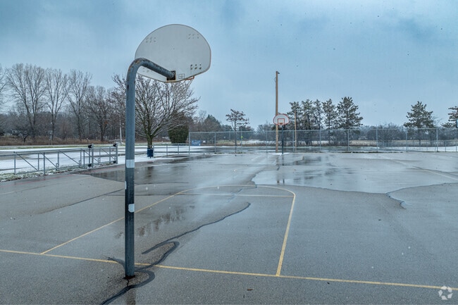 Students can play some basketball at recess at Prairie View Elementary.