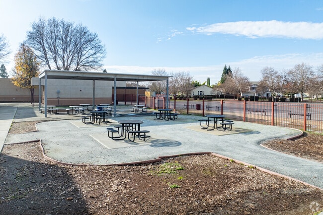 Students at Two Rivers Elementary School loves to enjoy their lunch outside.