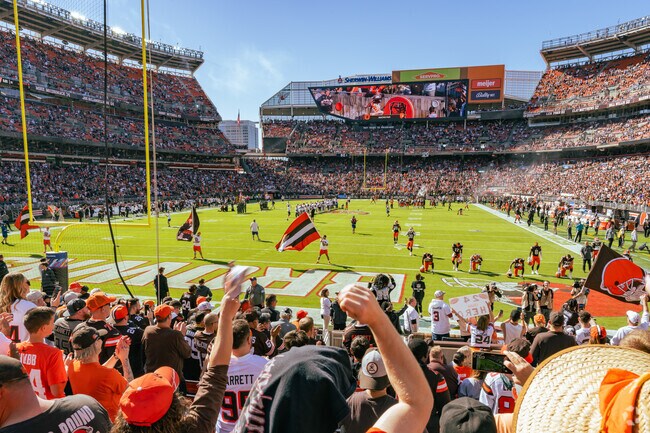 Cleveland Browns games take place just outside Warehouse District.