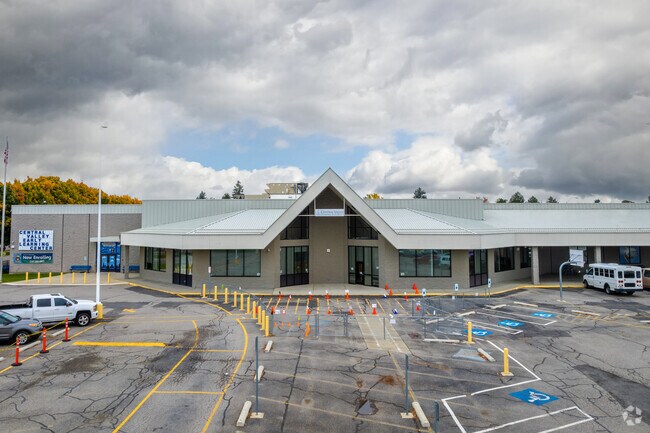 Mica Peak High offers a large parking lot and outdoor space for its students.