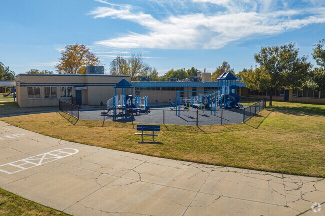 Ridgeview Elementary School's has a fun and newly constructed playground.