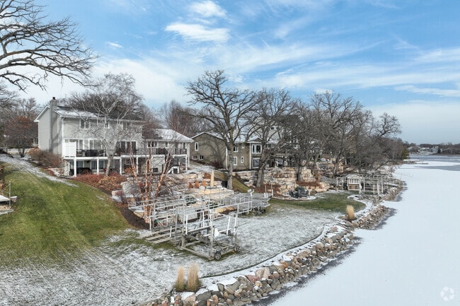 The Lakes of Maple Grove are lined with a variety of two story and ranch style homes.