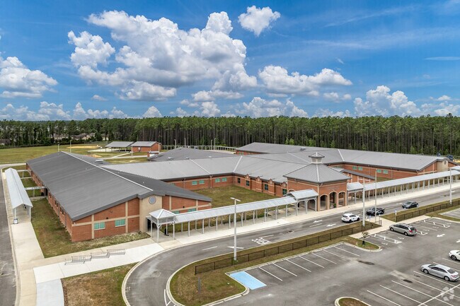 An aerial view of the Discovery Oaks Elementary School campus.