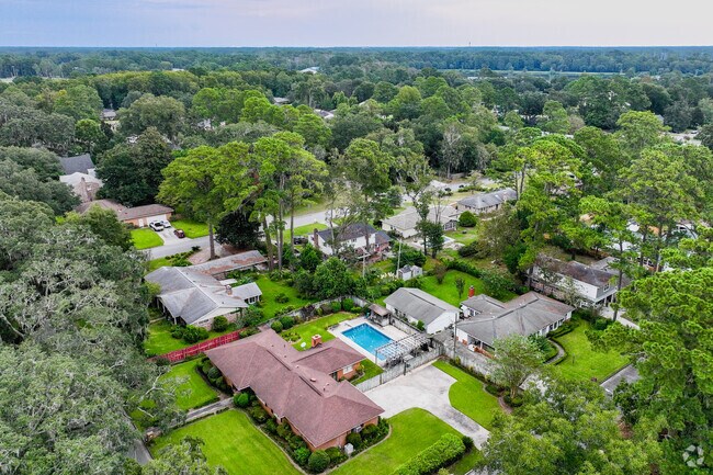 Mayfair homes are nestled in the green surrounding landscape.