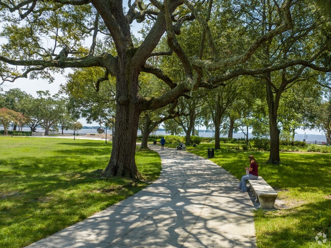 Enjoy a stroll through Memorial Park in Riverside.