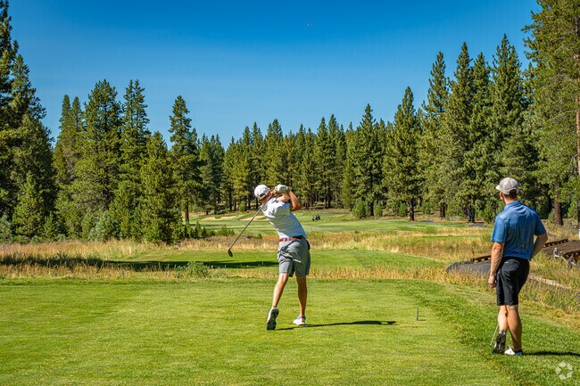 Old Greenwood Golf Course offers scenic fairways among pines and mountain views.