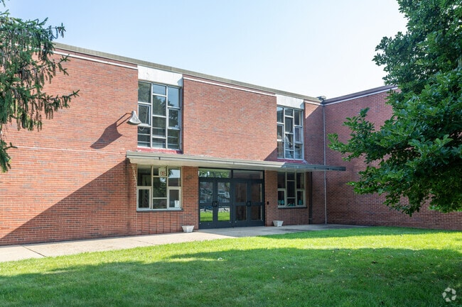 Main entrance for the St. Anselm Elementary School in the Parkwood neighborhood.