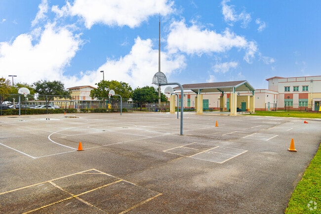 The basketball court at Pleasant City elementary.