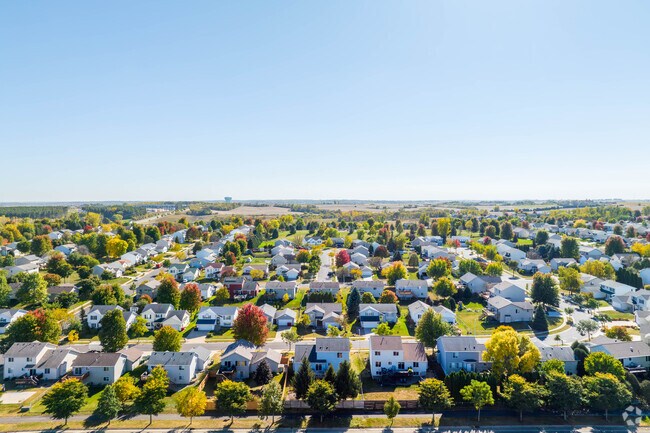 An aerial overview of the Wedgewood hills neighborhood.