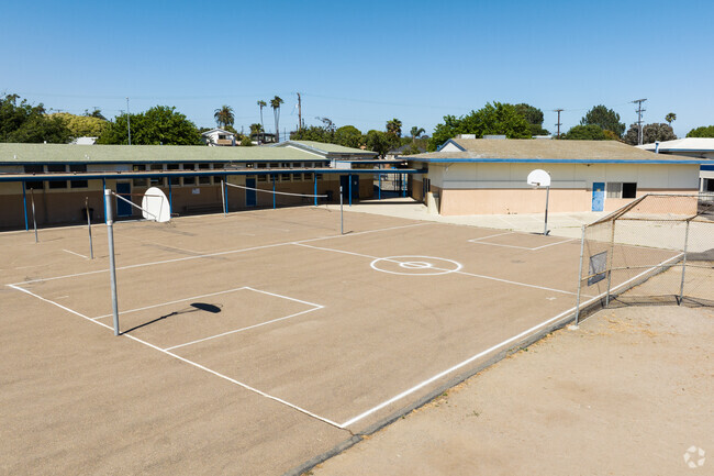 Kids can enjoy the basketball courts at the Surfside Academy in Oceanside, CA.