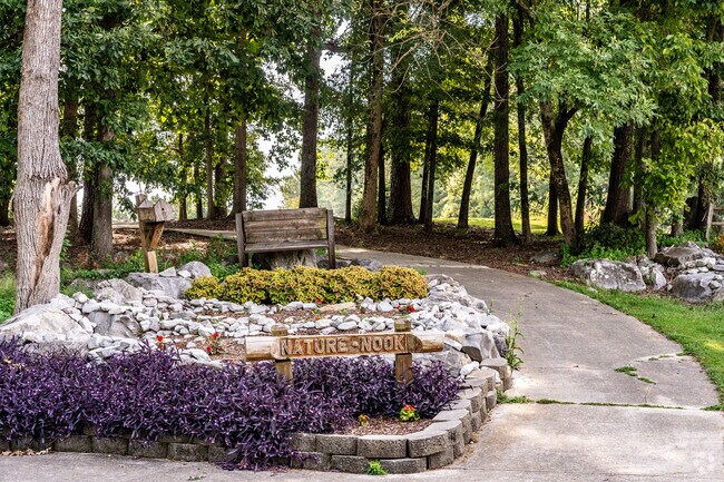 The beautiful landscaping and the Nature Nook Park in the Apison neighborhood.