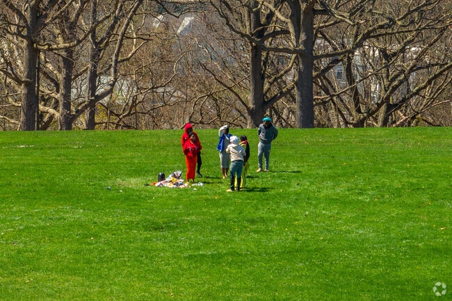 People may come to green areas of  Schiller park to dance to music.