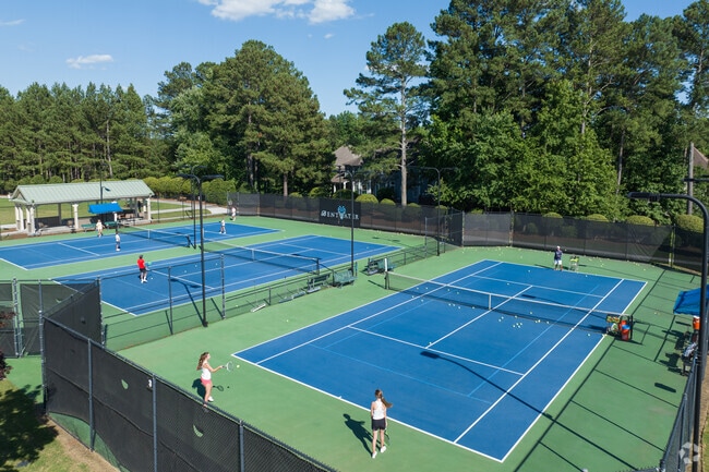 The Bentwater community offers tennis courts for residents to use in Cedarcrest.
