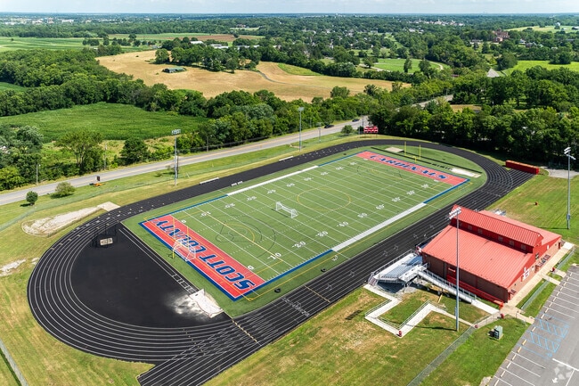 The student population of Scott County Middle School is 864 and the school serves 6-8.