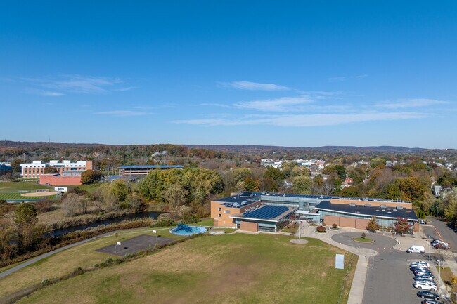 An aerial view of King/Robinson Magnet School.