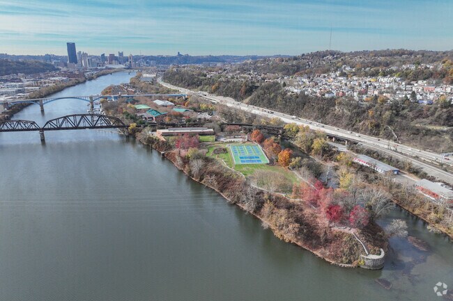 Herrs Island North Park provides a beautiful view of Pittsburgh.