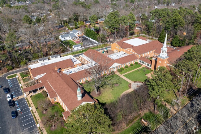 An aerial view of Hunter Classical Christian School.