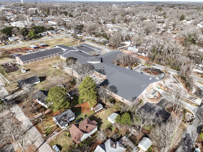 An aerial view of Jackson Park Elementary School