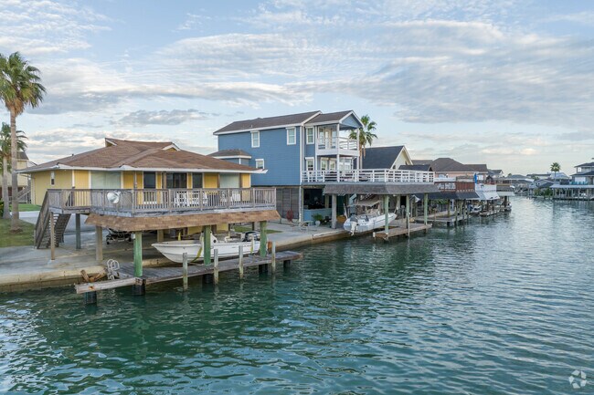 Waterfront living is a way of life in East Texas City, as shown by many waterfront homes.