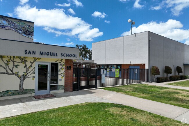 View of entrance of San Miguel Elementary School in Lemon Grove CA.