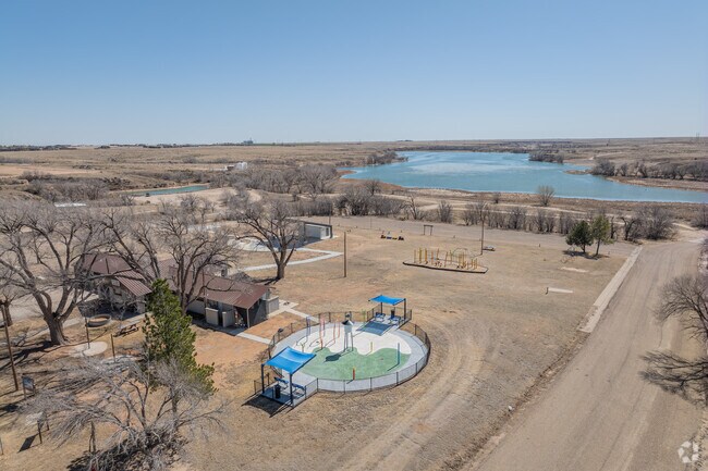 Rita Blanca Lake Park in Dalhart has a well maintained play set for kids to enjoy anytime.