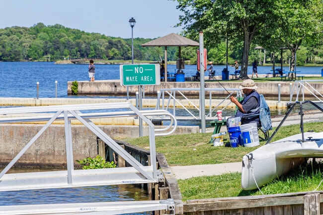 Residents of Festival Park enjoy spending leisurely afternoons fishing.