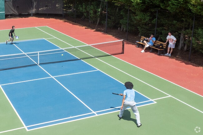 You can play pickleball or tennis at the Long Lake clubhouse in Northwest Raleigh.