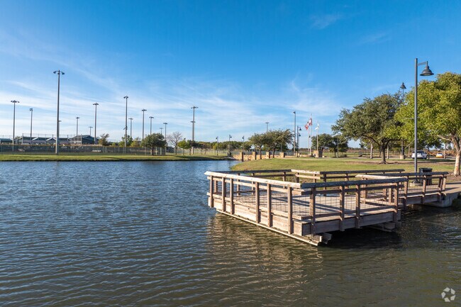 The fishing dock at Old Celina Park offers a peaceful retreat by the water.