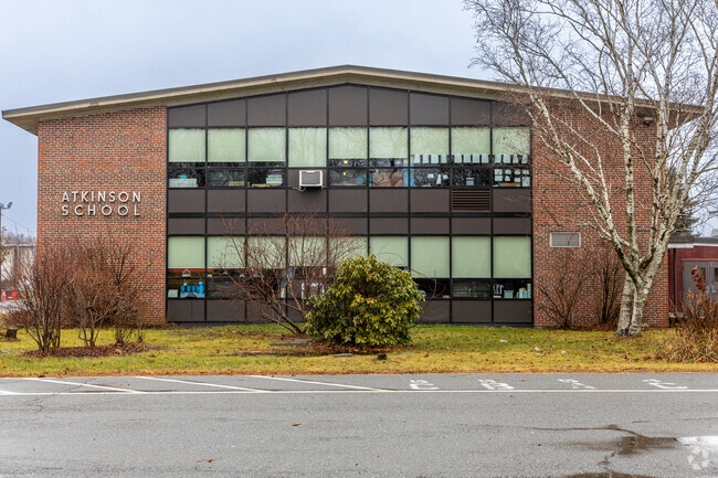 A side view of the Atkinson Elementary School in North Andover, MA.