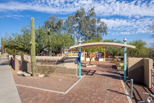The Keeling Desert Park offers a relaxing spot tucked in between homes.