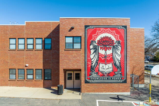 Amazing artwork is plastered on sides of Cheltenham Elementary School.