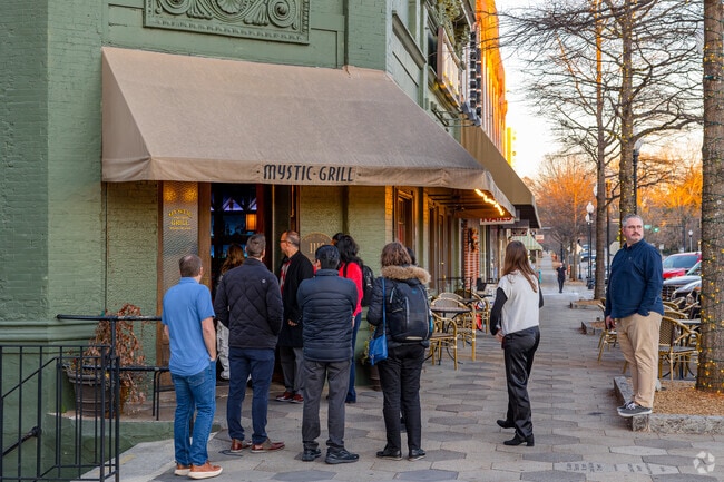 Situated in Covington Square, Mystic Grill stays busy.