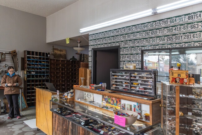 Antique shops line Main Street, reflecting Florence’s reputation as Colorado’s antique capital.