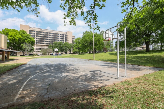 Meet for a pick-up game of basketball at Benedict Park.