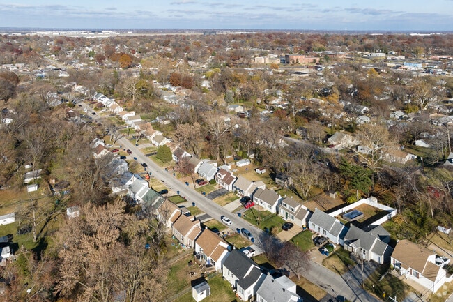 The blossoming Breckenridge Hills neighborhood as seen from above.