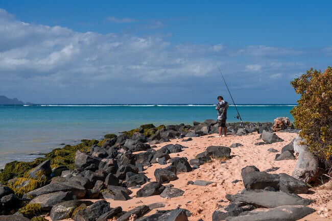 Local fishermen take to the beaches on Kahului.