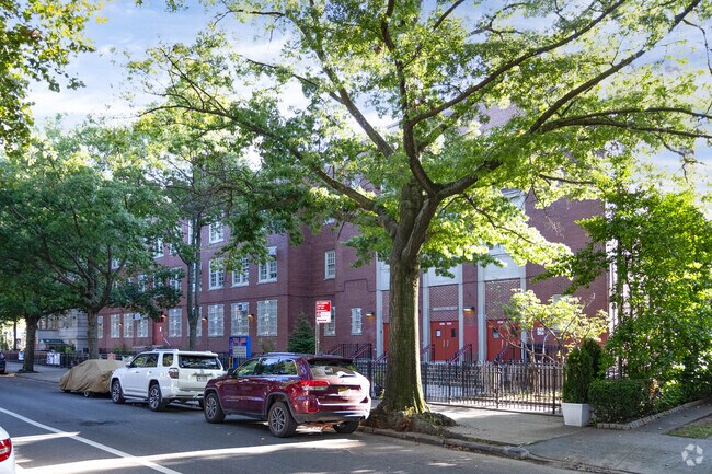 PS 139 is on a quiet residental street wih large victroian style homes in Brooklyn.