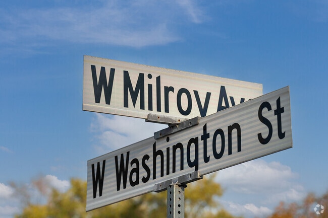 Milroy Ave. and Washington St. Is where you can see the sculpture of General Robert H. Milroy.