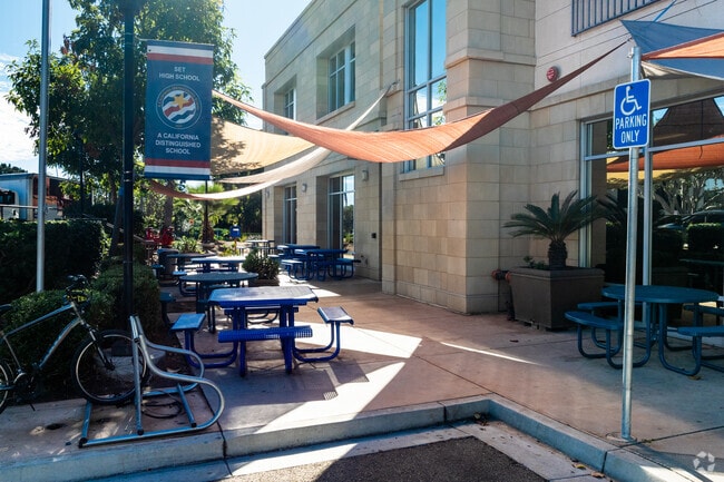 A look at the picnic tables at School for Entrepreneurship & Technology in Serra Mesa.