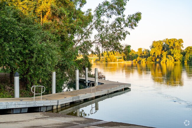 Paddlers launch their kayaks at Lake Redding Park.